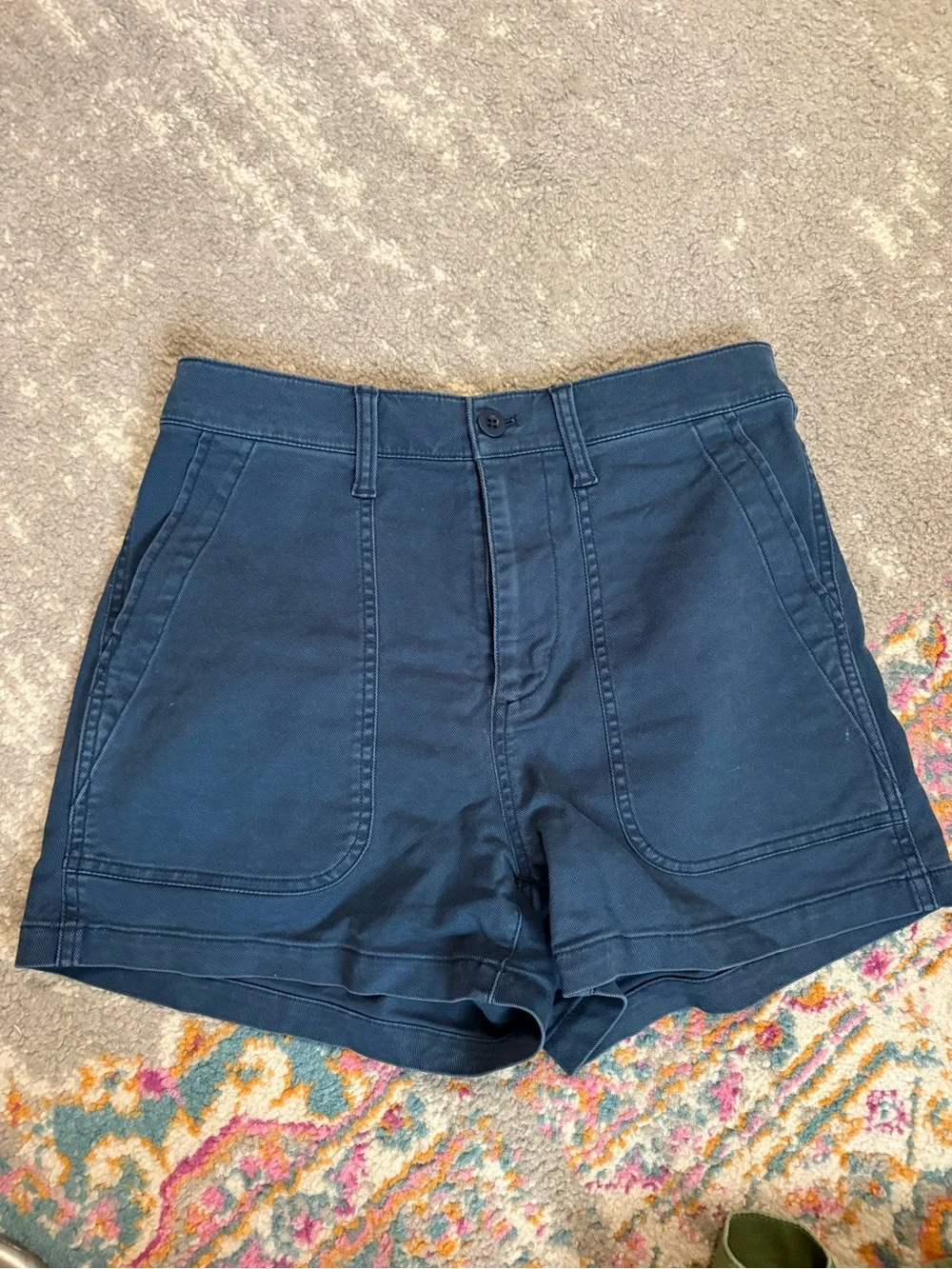Madewell Dark Navy High-Rise Utility Shorts